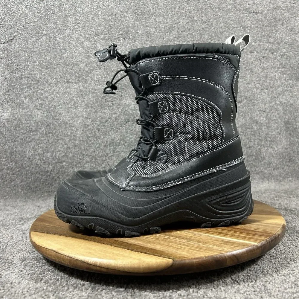 The North Face Alpenglow IV Kids Size 5 Black Waterproof Winter Snow Boots Used